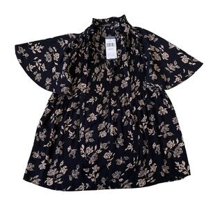 LAUREN RALPH LAUREN Adar Floral Short Sleeve Blouse Women's Size XXS $135
